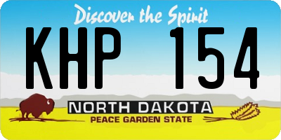 ND license plate KHP154