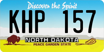 ND license plate KHP157