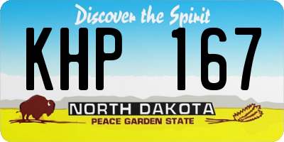 ND license plate KHP167