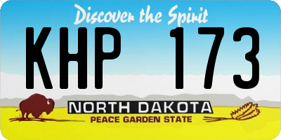 ND license plate KHP173