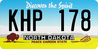 ND license plate KHP178