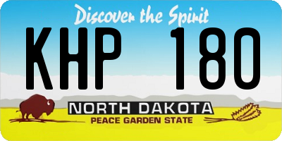 ND license plate KHP180