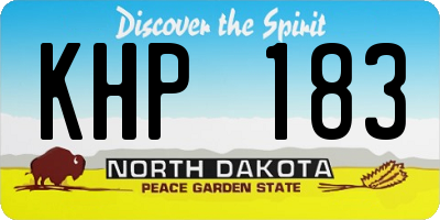 ND license plate KHP183