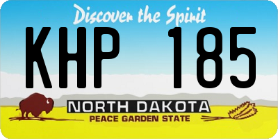 ND license plate KHP185