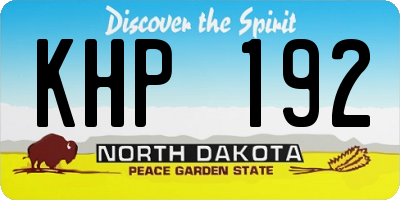 ND license plate KHP192
