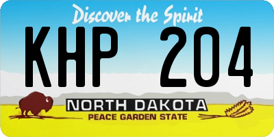 ND license plate KHP204