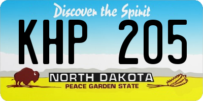 ND license plate KHP205