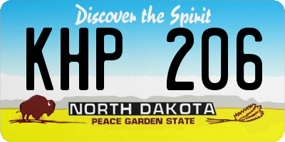 ND license plate KHP206