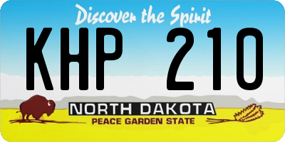 ND license plate KHP210
