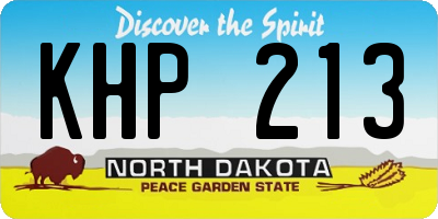 ND license plate KHP213