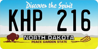 ND license plate KHP216