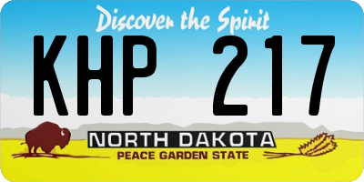ND license plate KHP217