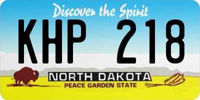 ND license plate KHP218