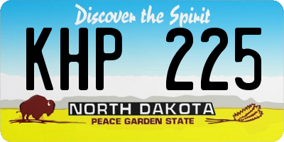 ND license plate KHP225