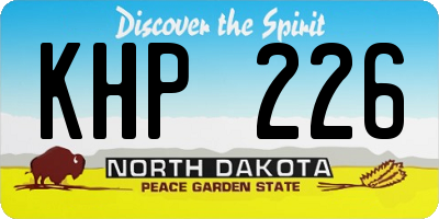 ND license plate KHP226