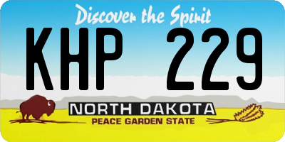 ND license plate KHP229