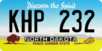 ND license plate KHP232