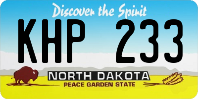 ND license plate KHP233