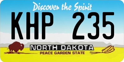 ND license plate KHP235
