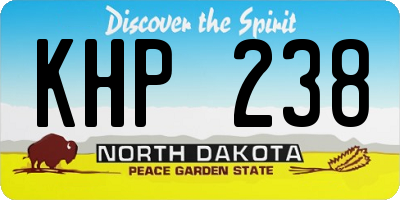 ND license plate KHP238