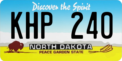 ND license plate KHP240
