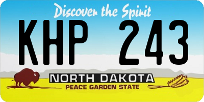 ND license plate KHP243