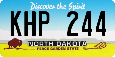 ND license plate KHP244