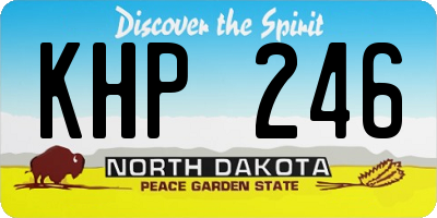 ND license plate KHP246