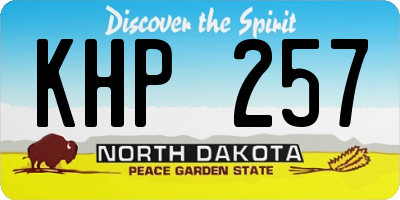 ND license plate KHP257