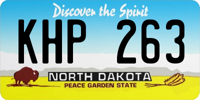ND license plate KHP263