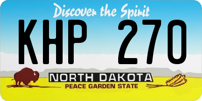 ND license plate KHP270