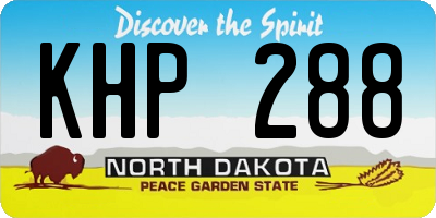 ND license plate KHP288