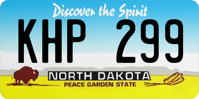 ND license plate KHP299