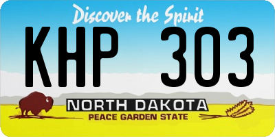 ND license plate KHP303