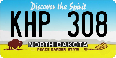 ND license plate KHP308