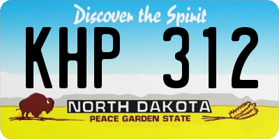 ND license plate KHP312