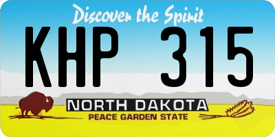 ND license plate KHP315