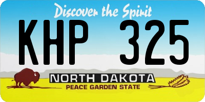 ND license plate KHP325