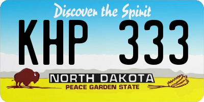 ND license plate KHP333