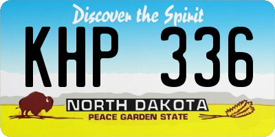 ND license plate KHP336