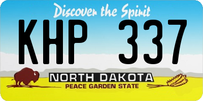 ND license plate KHP337