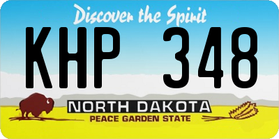 ND license plate KHP348