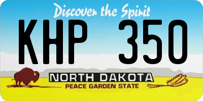 ND license plate KHP350