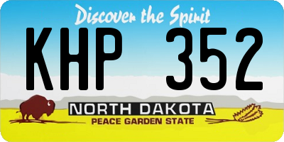 ND license plate KHP352