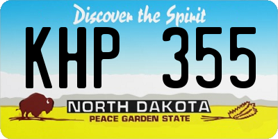 ND license plate KHP355