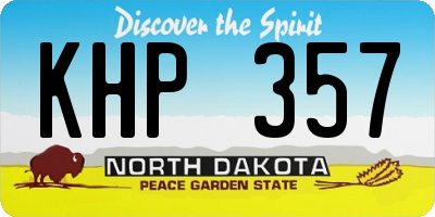 ND license plate KHP357