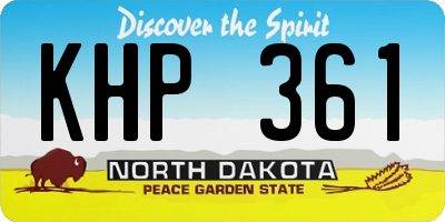 ND license plate KHP361