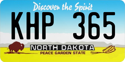 ND license plate KHP365