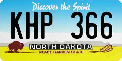 ND license plate KHP366