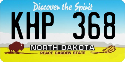 ND license plate KHP368